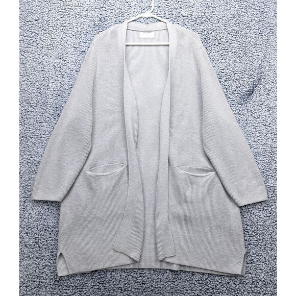 Old Navy Long Cardigan Sweater Size 3X Open Front Knit Duster Pockets Plus Gray - Picture 1 of 10